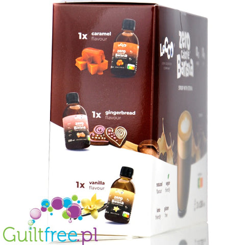 Locco Zero Calorie Barista MIX 3x250ml Vanilla, Gingerbread, Caramel