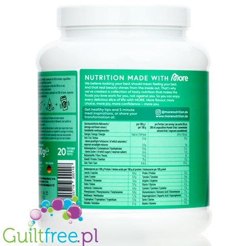 More Nutrition Total Vegan Protein Vanilla Cookie Dough  - unsweetened pure vegan protein powder
