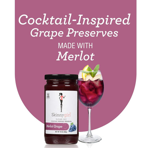 SkinnyGirl Merlot Grape Jam - dietetyczny dżem winogronowy bez cukru z czerwonym winem 58kcal