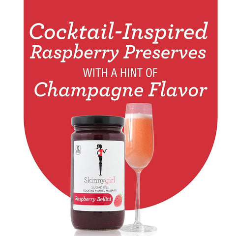 SkinnyGirl Raspberry Bellini Jam - dietetyczny malinowy dżem bez cukru z nutą szampana 58kcal