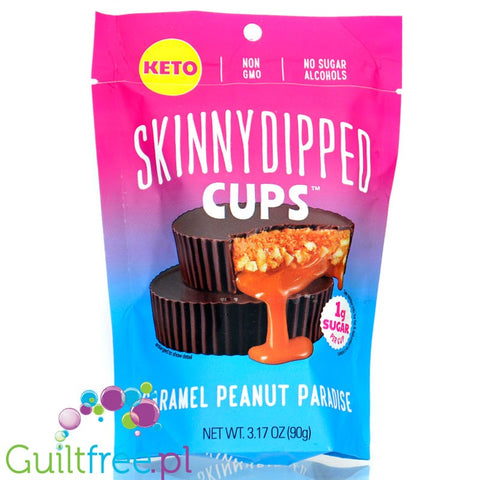 Skinny Dipped Cups, Caramel Peanut Paradise - stevia & polyols free, keto friendly, no gluten