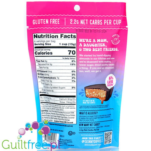Skinny Dipped Cups, Caramel Peanut Paradise - stevia & polyols free, keto friendly, no gluten