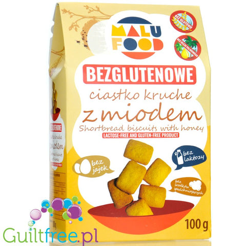 Malu Food bezglutenowe kruche ciasteczka z miodem, bez cukru, mleka i oleju palmowego
