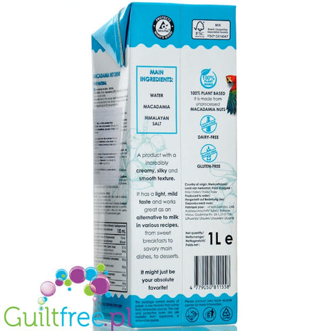 Macadamia Nut Farm Milk Natural 1L - vegetable macadamia milk, without sugar, soy and carrageenan