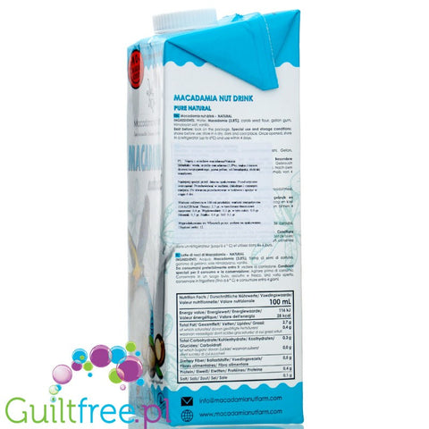 Macadamia Nut Farm Milk Natural 1L - vegetable macadamia milk, without sugar, soy and carrageenan