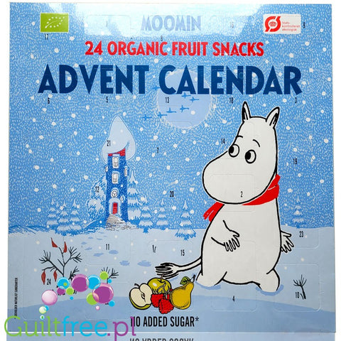 Frugi Moomin Adventer Calendar - zdrowy wegański kalendarz adwentowy dla dzieci, 38cm, żelki-misie 96% owoców