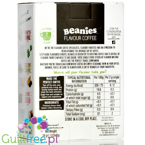 Beanies Christmas Variety Pack - 12 saszetek świątecznych smaków, liofilizowana, aromatyzowana kawa instant 2kcal