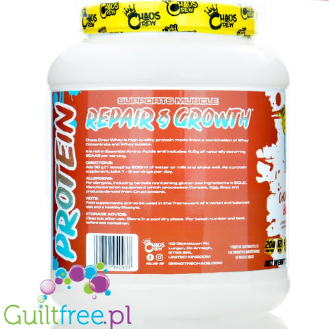 Chaos Crew Whey Protein Chocolate Bueno - odżywka białkowa WPC & WPI, smak Czekoladowego Batonika z Orzechami