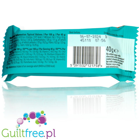 Fulfil Chocolate Salted Caramel 148kcal - baton proteinowy z witaminami (Solony Karmel & Mleczna Czekolada)