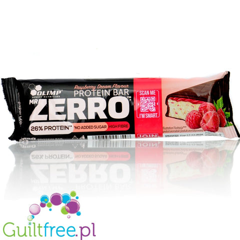 Olimp Mr Zerro Protein Bar Raspberry Dream - baton proteinowy z witaminami, z malinami i czekoladą