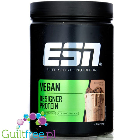 ESN Vegan Designer Protein, Dark Cookie 0.9 kg - vegan protein supplement without soy and gluten, flavor Cookie & Dark Chocolate