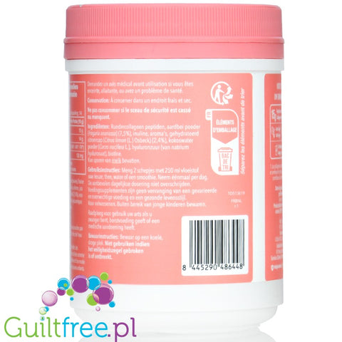 Vital Proteins Beauty Collagen Fraise & Citron -  kolagen z kwasem hialuronowym, bez cukru o smaku truskawkowo - cytrynowym