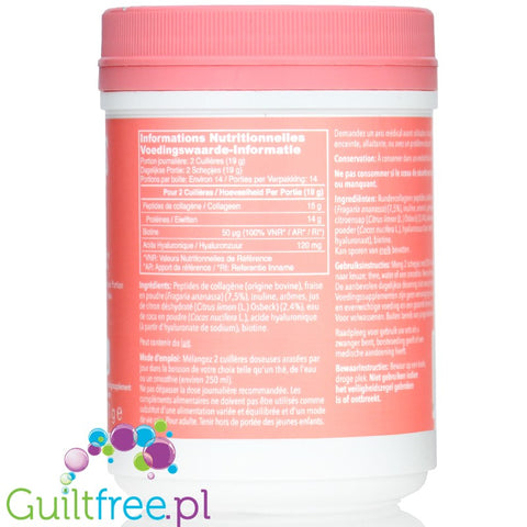 Vital Proteins Beauty Collagen Fraise & Citron -  kolagen z kwasem hialuronowym, bez cukru o smaku truskawkowo - cytrynowym