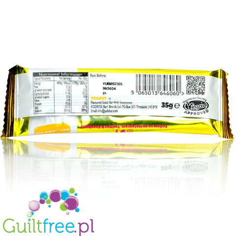 YuBi Bar Protein Bar Peanut  - only 99kcal, sugar free vegan protein bar