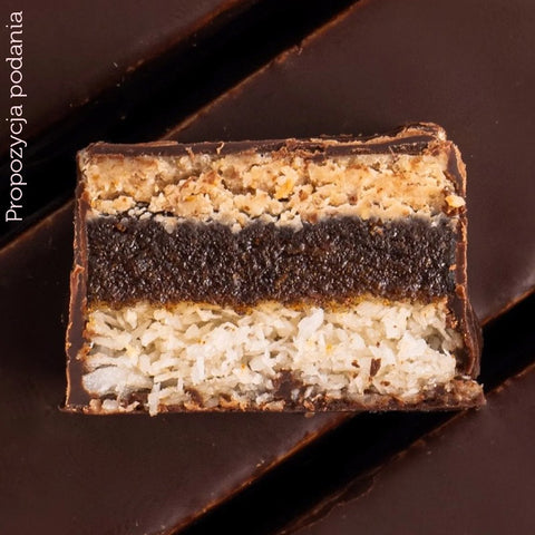 FIZI Guilty Pleasure Coconut Cookie & Almond - vegan protein bar with no added sugar chocolate topping
