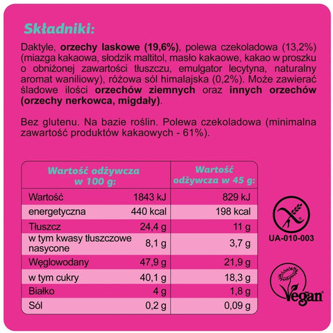 FIZI Guilty Pleasure Hazelnut & Himalayan Salt - vegan protein bar with no added sugar chocolate topping