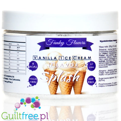 Funky Flavors Splash Vanilla Ice Cream 200g - błonnikowy aromat słodzący w proszku Lodów Waniliowych