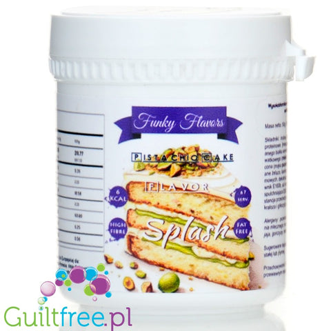 Funky Flavors Splash Pistachio Cake 50g - błonnikowy aromat słodzący w proszku o smaku ciasta pistacjowego z białą czekoladą