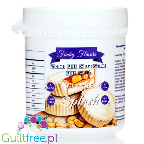 Funky Flavors Splash White PB Cup 50g - błonnikowy aromat słodzący w proszku Białej Czekolady & Masła Orzechowego