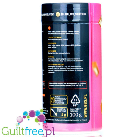 GBS Angel's Touch instant flavored coffee with caffeine boost,  milk bar