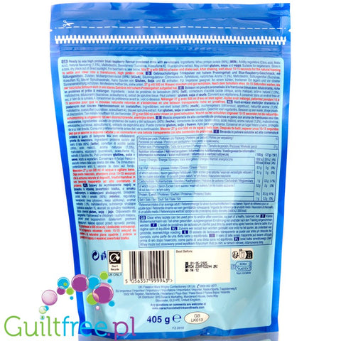 Wrigley's Hubba Bubba Clear Whey Protein Blue Raspberry - odżywka proteinowa 20g białka w 87kcal