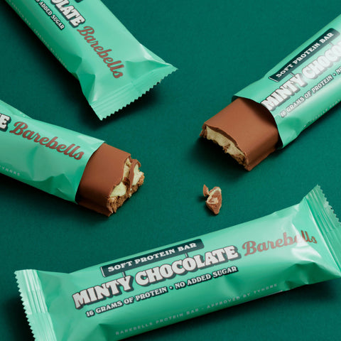 Barebells Soft Minty Chocolate - miękki baton proteinowy, Krem Miętowy & Mleczna Czekolada