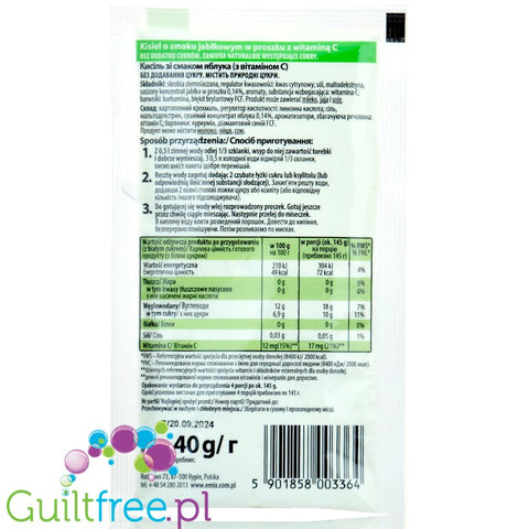 Emix Green Apple, sugar free jelly dessert (kisel) without sweeteners