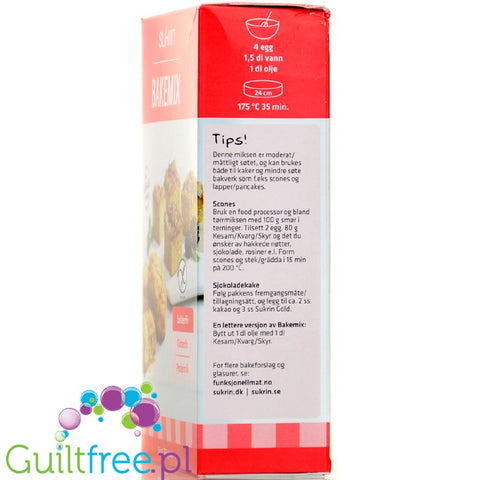 Sukrin Bakemix - bezglutenowa niskowęglowodanowa mieszanka do pieczenia ciast z erytrolem i ksylitolem