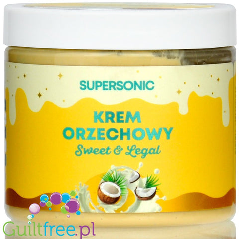 SuperSonic Peanut Butter White Chocolate & Tropical Fruit 250g - wegański krem, smak Białej Czekolady z Owocami Tropikalnymi