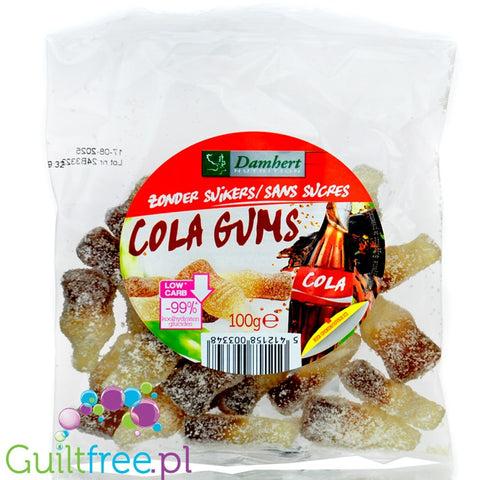 Damhert Cola Gums - bezglutenowe żelki bez cukru o smaku coli 40% mniej kalorii