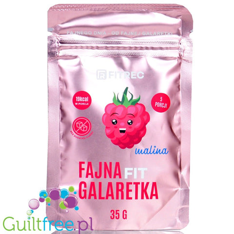FitRec Fajna Galaretka Raspberry, sugar free jelly powder, 5 servings