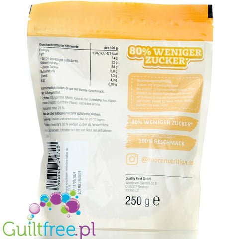 More Nutrition Schoko Drops Milk Chocolate Vanilla - no added sugar chocolate drops