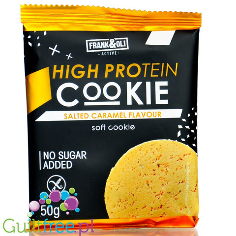 Frank & Oli Protein Cookie Salted Caramel - bezglutenowe ciastko proteinowe bez słodzików