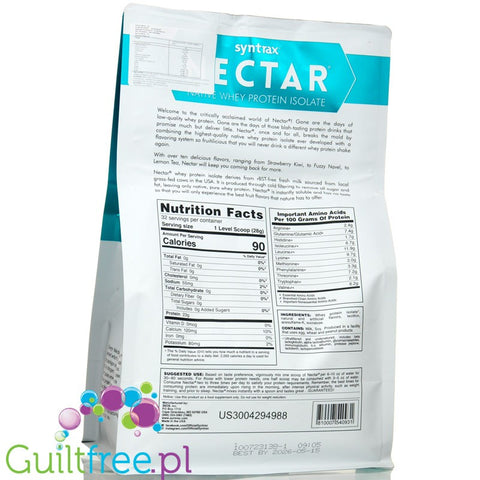 Syntrax Nectar Caribbean Cooler 907g Fruit Juice Flavored Whey Protein Isolate - whey protein isolate