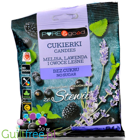 Pure & Good Lemon Balm, Lavender and Forest Fruits sugar free candies with stevia