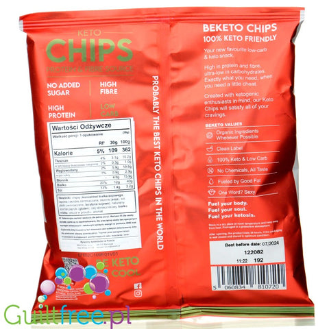BeKeto Protein Chips Fresh Red Paprika k tu low carb chips
