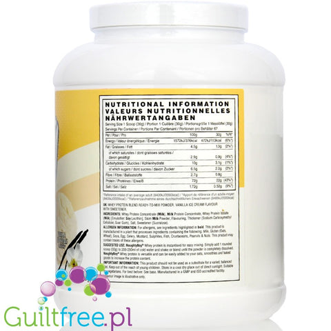 Naughty Boy Whey Advanced Protein Vanilla Ice Cream 2kg - gęsta odżywka białkowa WPI, WPC & MPC, Lody Waniliowe