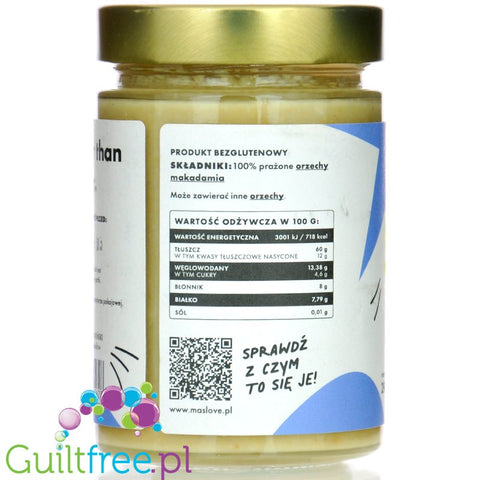 Maslove Macadamia Crunch 290g - baked macadamia nut butter 100%