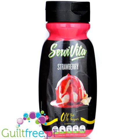 ServiVita Salsa de Fresa - gęsty sos bez cukru i bez tłuszczu, smak truskawkowy, 4kcal