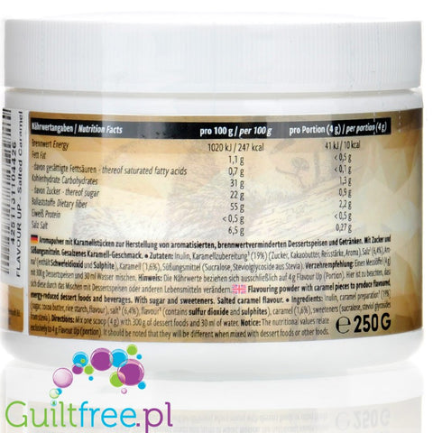 Pro Fuel Flavour Up Salted Caramel 250g - wegański słodzący aromat solonego karmelu w proszku