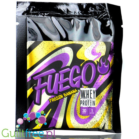 Fuego Whey Protein Frozen Banana 30g - koncentrat białek serwatkowych o smaku mrożonego banana