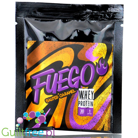 Fuego Whey Protein Salted Caramel 30g - koncentrat białek serwatkowych o smaku słonego karmelu