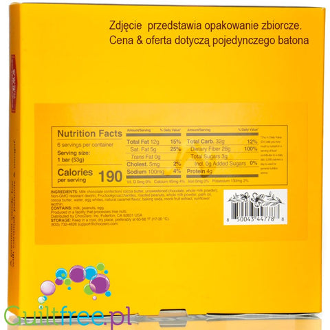 Choc Zero Rhea Candy Bar Caramel, Peanuts & Nougat - keto baton proteinowy  z karmelem, orzeszkami ziemnymi i nugatem