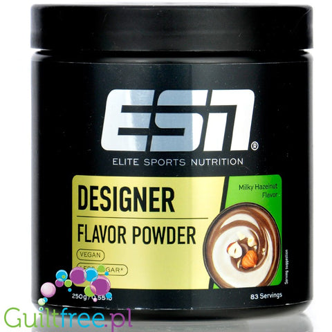 ESN Designer Flavor Powder Milky Hazelnut 250g - wegański aromat w proszku o smaku mlecznej czekolady i orzecha laskowego