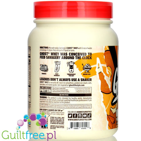 Ghost 100% Whey Apple Cinder Doughnut - odżywka białkowa z WPI, WPH i kompleksem enzymów, edycja limitowana
