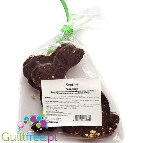 Santini Easter, Bunny - dark chocolate without sugar with blueberry and strawberry