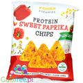 Popcrop Piramidki Sweet Paprika - wegańskie, bezglutenowe chipsy proteinowe, Słodka Papryka