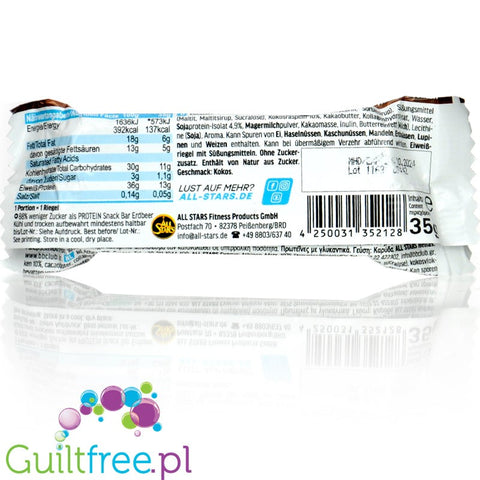 All Stars Snack Bar Protein Coconut - crunchy protein bar 13g of protein