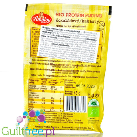 Amylon Organic Protein Pudding with Chocolate flavor 45g