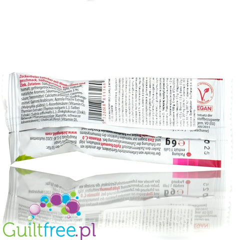 BirkenGold Xylit Lolli Himbeere - lizak malinowy bez cukru z witaminą C i D,Cynkiem